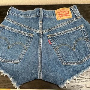 Levi's 501 Jean Shorts with Distressed Hem